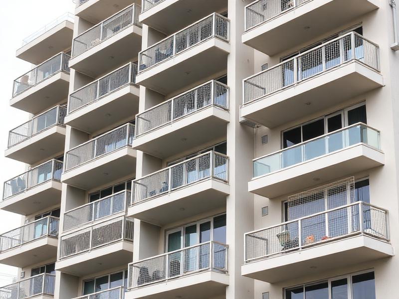 Prédio com telas de proteção